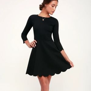 NWT Lulu's Cumulonimbus Clouds Black Skater Dress